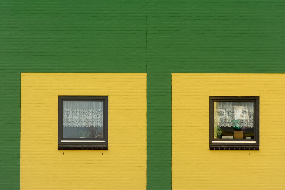 Modern house exterior featuring new replacement windows